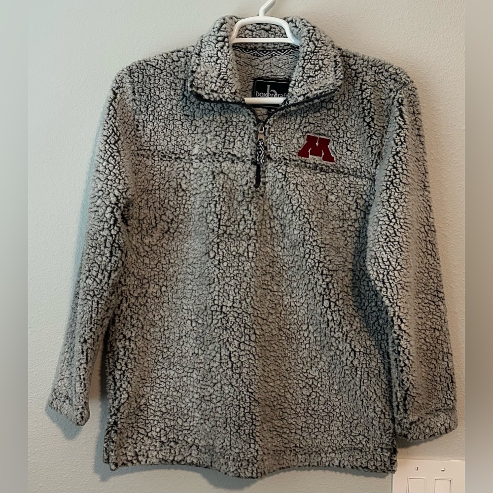 Boxercraft Women’s Sherpa University of Minnesota Quarter Zip Pullover Size M